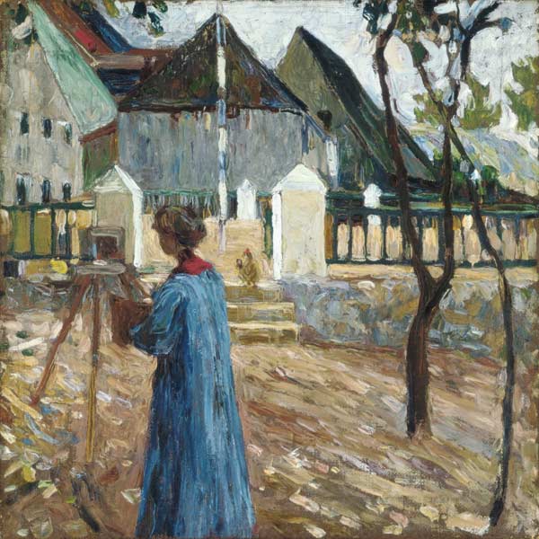 Gabriele Münter when painting in Kallmünz. from Wassily Kandinsky