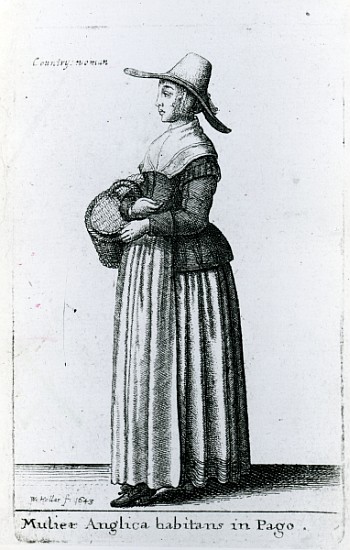 English Country Woman from Wenceslaus Hollar