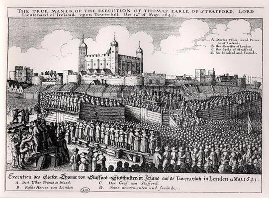 The Execution of Thomas Wentworth (1593-1641) Earl of Strafford, Tower Hill, 12th May 1641 (engravin from Wenceslaus Hollar