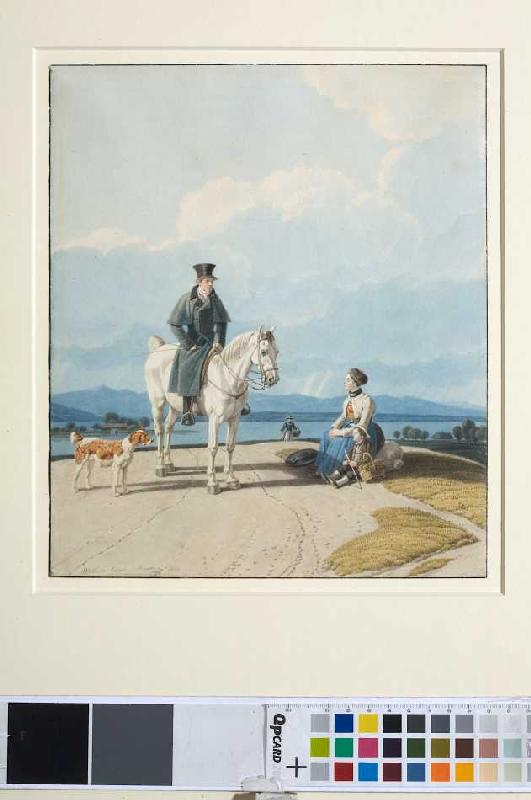 Alpenlandschaft mit Reiter und Bäuerin from Wilhelm Alexander Wolfgang von Kobell