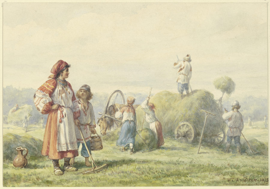 Hay harvest in Russia from Wilhelm Amandus Beer