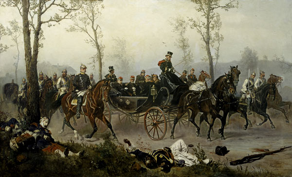 Napoleon III. and Bismarck on the way to Paris. from Wilhelm Camphausen