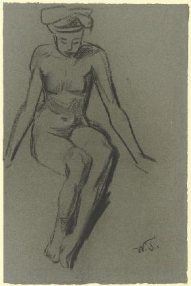 Sitting female nude