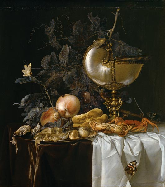 Still-Life with Nautilus Cup from Willem van Aelst