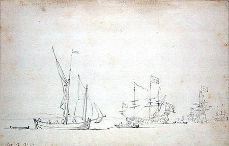 Ships from Sluis from Willem van de Velde the Younger