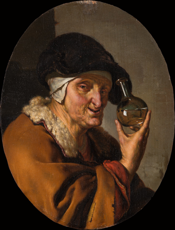 An Old Woman with Urine Glass: "The Quack" from Willem van Mieris