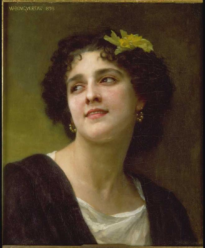 Dark-haired beauty. from William Adolphe Bouguereau