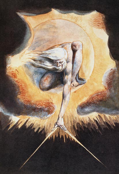 The Ancient of Days, from 'Europe a Prophecy', 1793 (etching with pen & ink, w/c and bodycolour on p from William Blake