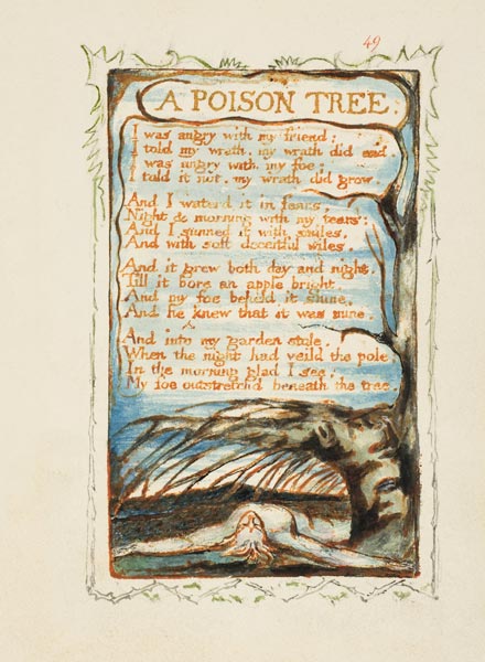 A Poison Tree. Songs of Innocence and of Experience from William Blake