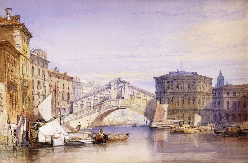 Die Rialto Brücke in Venedig from William Callow