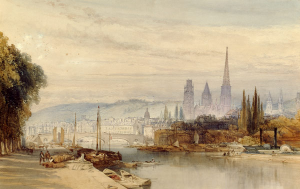 View of Rouen on the Seine from William Callow