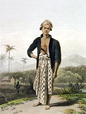 A Javan of the Lower Class, plate 2 from Vol. I of 'The History of Java' by Thomas Stamford Raffles from William Daniell