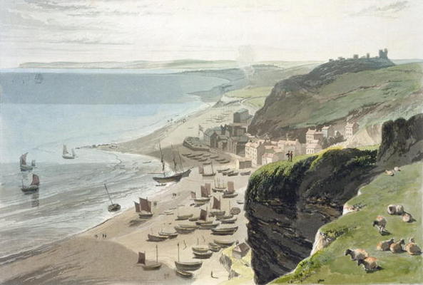Hastings, from the East Cliff, from 'A Voyage Around Great Britain Undertaken between the Years 1814 from William Daniell