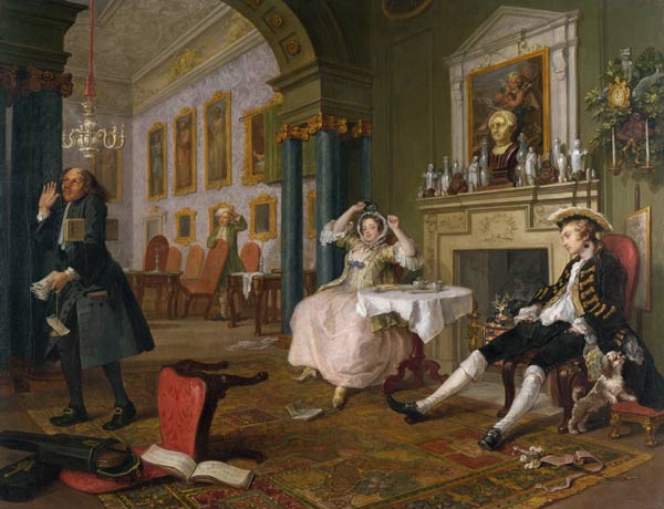 Marriage à-la-mode. 2. The Tête à Tête from William Hogarth