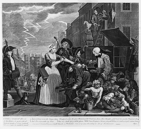 Arrested for Debt, plate V from ''A Rake''s Progress'' from William Hogarth