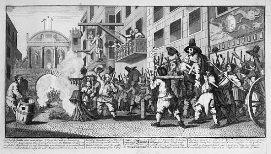 Burning ye Rumps at Temple-Barr from William Hogarth