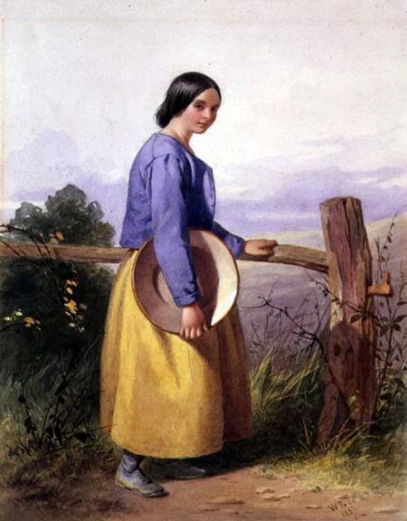 A country girl standing by a fence from William Lee