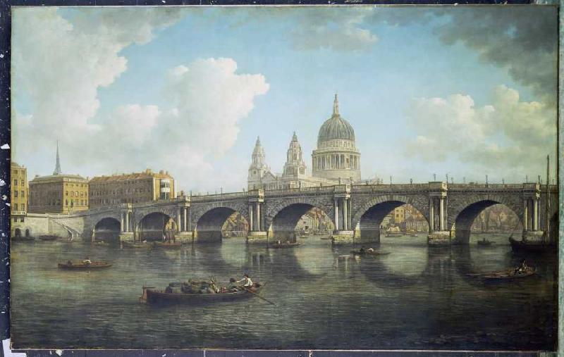 London, look on Blackfriars bridge and pieces of Paul Cathedral from William Marlow