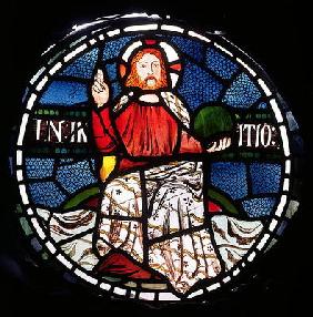 'In the Beginning', detail from the Creation Window, 1861 (stained glass) (detail of 120153)