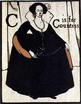 C is for Countess, illustration from An Alphabet, pub. 1898
