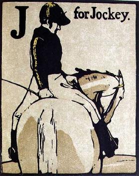 J for Jockey, illustration from An Alphabet, published by William Heinemann, 1898