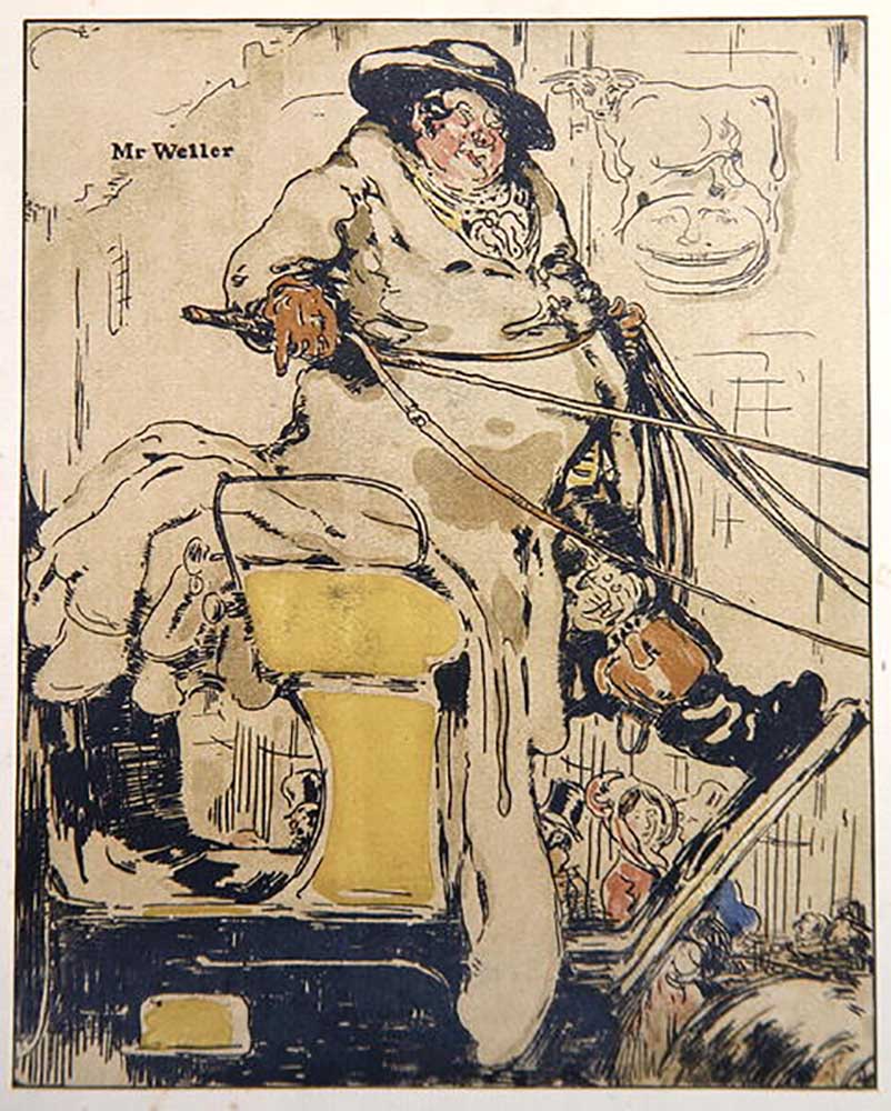 Mr Weller, illustration from Characters of Romance, first published 1900 from William Nicholson