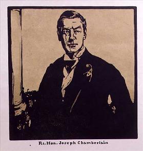 Rt. Hon. Joseph Chamberlain (1836-1914) illustration from Twelve Portraits - Second Series, publishe