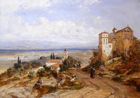 Two Convents at Nemi, Italy, 1853 (oil on canvas) from William Oliver