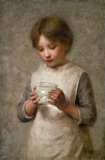 Girl with a Silver Fish