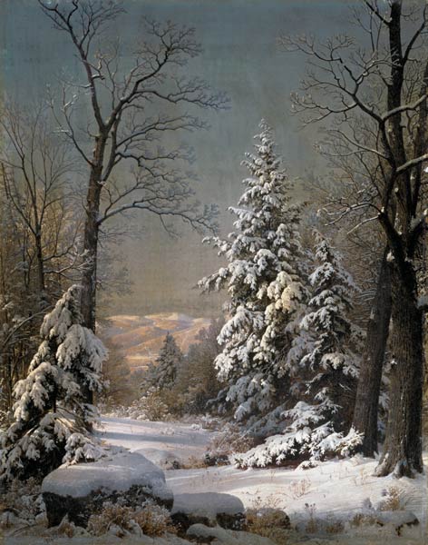 Snow-covered trees from William Trost Richards