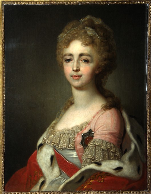 Portrait of Grand Duchess Alexandra Pavlovna (1783-1801), Daughter of Emperor Paul I from Wladimir Lukitsch Borowikowski