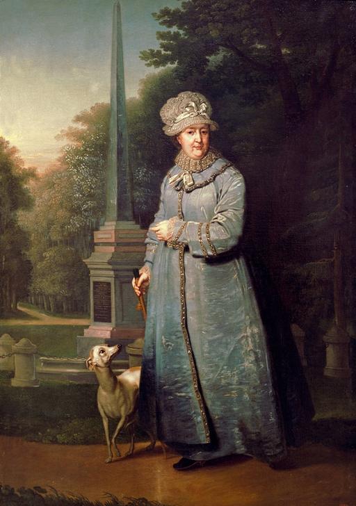 Catherine the Great taking a walk in the park of Tsarskoye from Wladimir Lukitsch Borowikowski