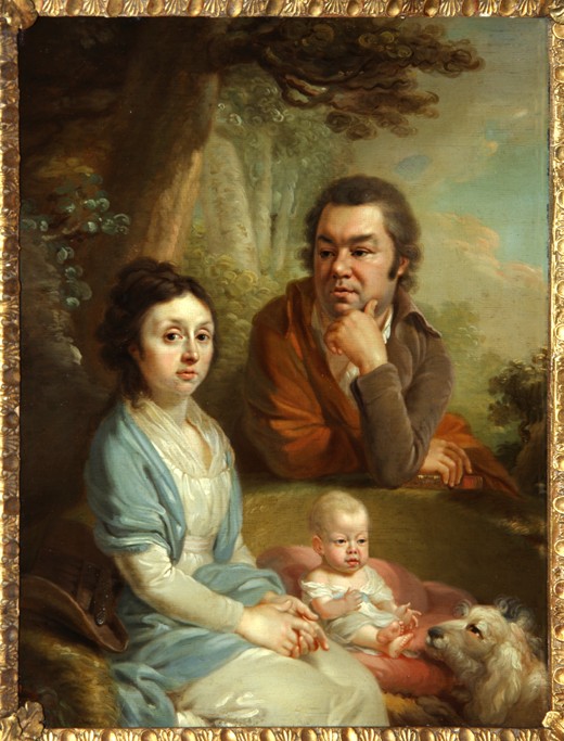 Portrait of Vasily Nebolsin, his Wife Avdotia and Child from Wladimir Lukitsch Borowikowski