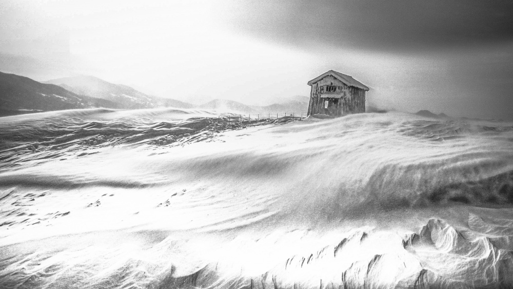 A hut in snowy blizzard from YoungIl Kim